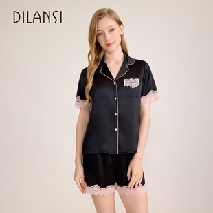 短裤 狄兰丝重磅19姆米真丝睡衣女100%桑蚕丝高级感家居服套装 短袖