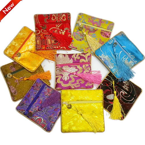 礼物中国风丝绸真丝零钱包硬币