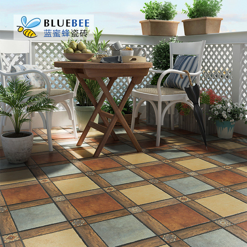 美式乡村阳台防滑地砖300 花园阳光房仿古砖 室外庭院过道瓷砖