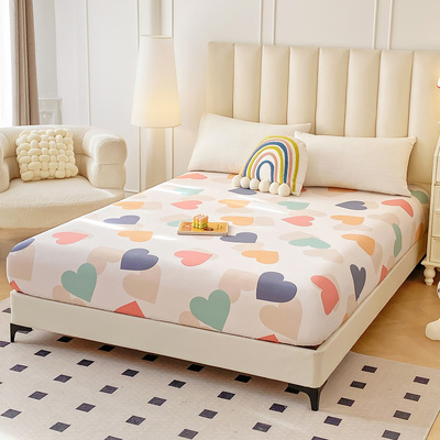 100%棉质保证，亲肤透气舒适床笠