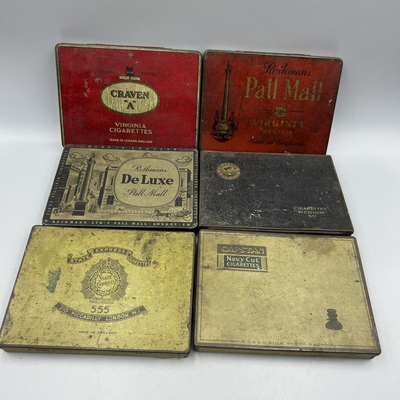 真货民国时期空烟盒铁皮盒子铁皮罐头老物件收藏品影视摆件怀旧