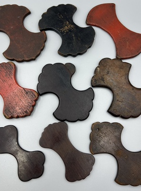 清代老古董古玩收藏品怀旧小号老红木酸枝木老雕刻木花线板绕线板