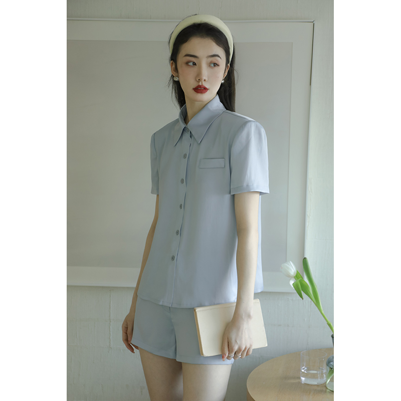 apa studio春季新款高级感小洋装套装设计感小众高端休闲静谧蓝