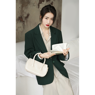 设计感小众高级感墨绿西装 apa studio休闲西装 女外套新款 中长款