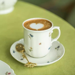 Weiden德国奶油彩色小花咖啡杯马克杯牛奶杯陶瓷杯家用 Seltmann