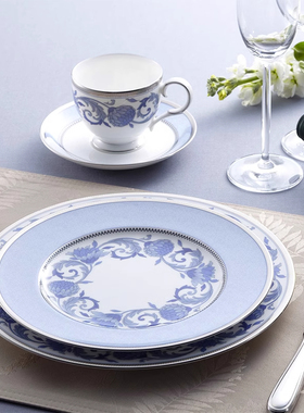 Noritake则武 SONNET IN BLUE蓝色诗篇田园风骨瓷盘子茶杯碟日式