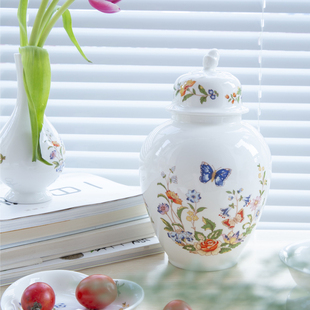 英国Aynsley安斯丽英式陶瓷将军罐骨瓷大型轻奢花瓶插花瓶摆件
