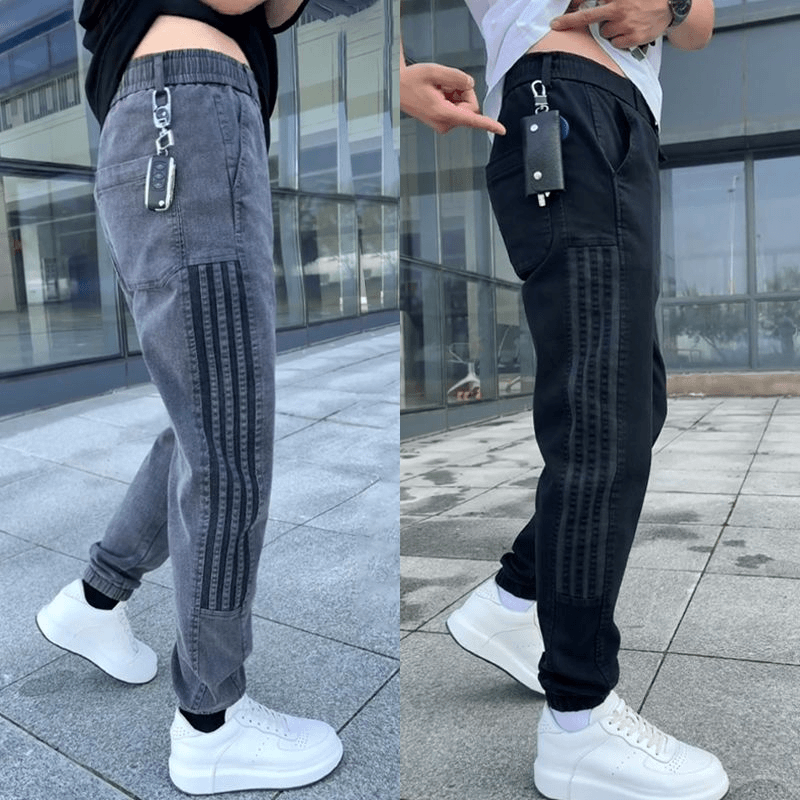 工装2025新款休闲裤冰丝夏季薄款裤子男士宽松束脚运动九分裤子男