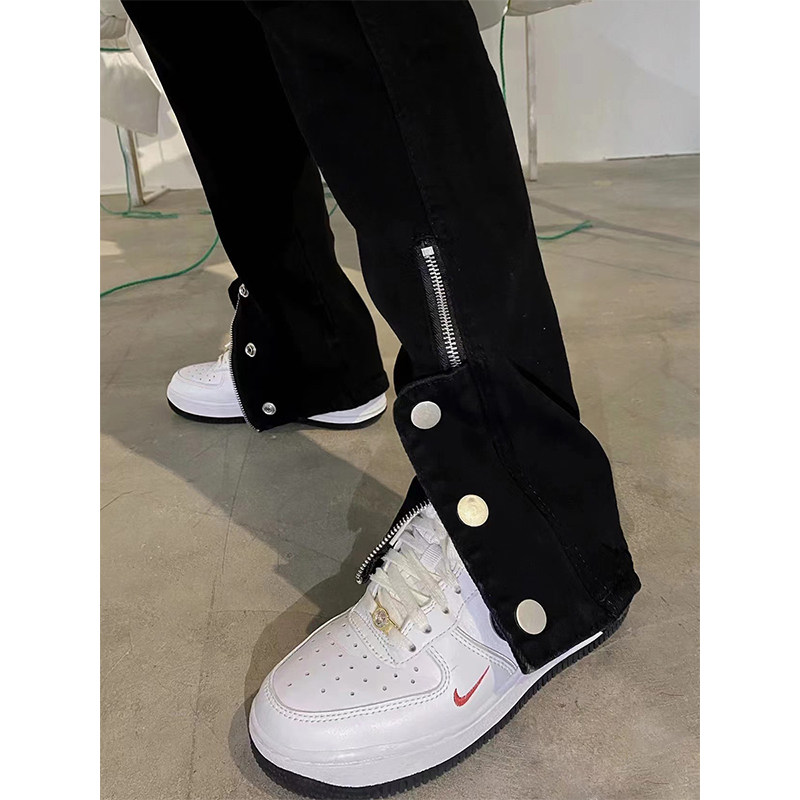 复古高街牛仔裤男款美式宽松百搭休闲裤子侧边拉链排扣开叉直筒裤,男装,牛仔裤,淘宝优惠券,粉丝福利购,淘宝优惠卷