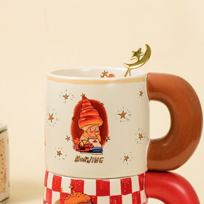 星星人联名搭配星月勺金色银色不锈钢勺咖啡勺