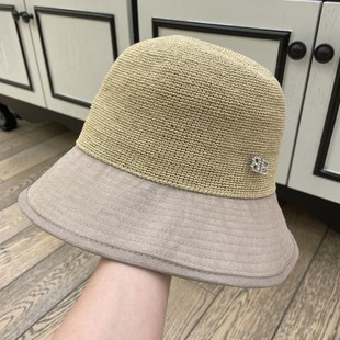 海边大檐沙滩帽防紫外线遮阳渔夫帽可折叠 特细出游拉菲草帽女夏季