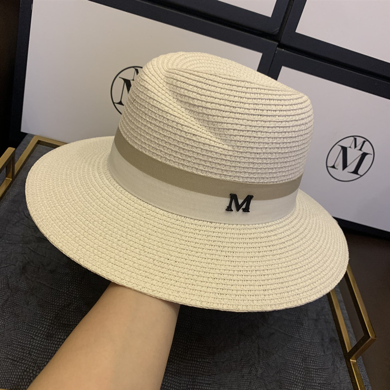 方媛网红同款新品纯白色礼帽百搭出游防晒遮阳草帽子男女士通用潮