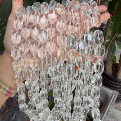 压电白水晶大枣形随形散珠