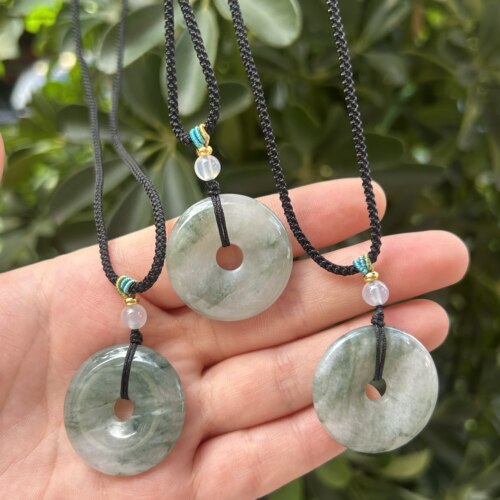 天然天山翠飘花平安扣30m半成品