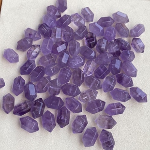 天然深紫水晶双尖随形切散珠半成品diy手链手串项链饰品配件材料