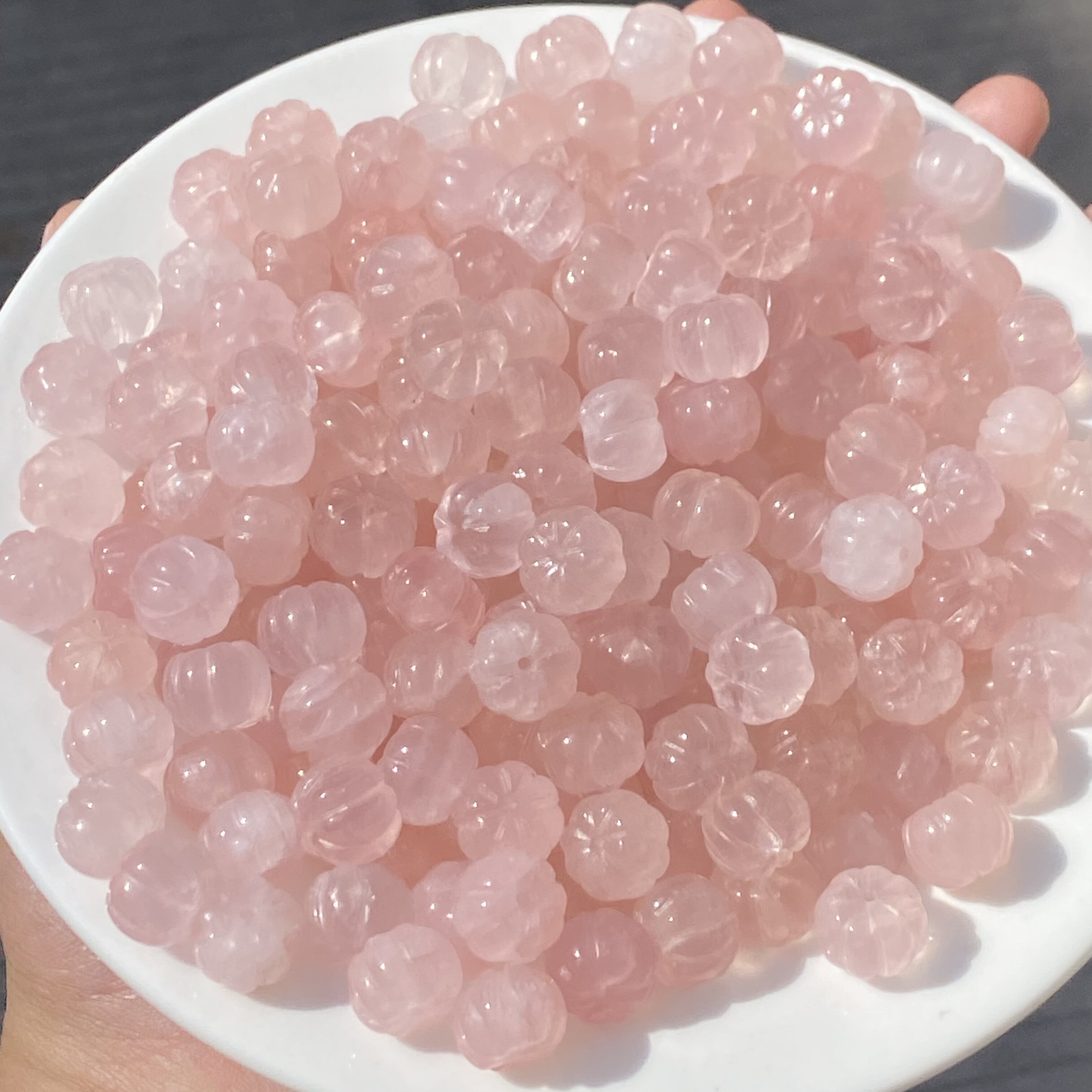 天然蜜桃粉水晶南瓜珠12mm散珠diy手链项链发簪饰品半成品配件,饰品/流行首饰/时尚饰品新,其他DIY饰品配件,淘宝优惠券,粉丝福利购,淘宝优惠卷