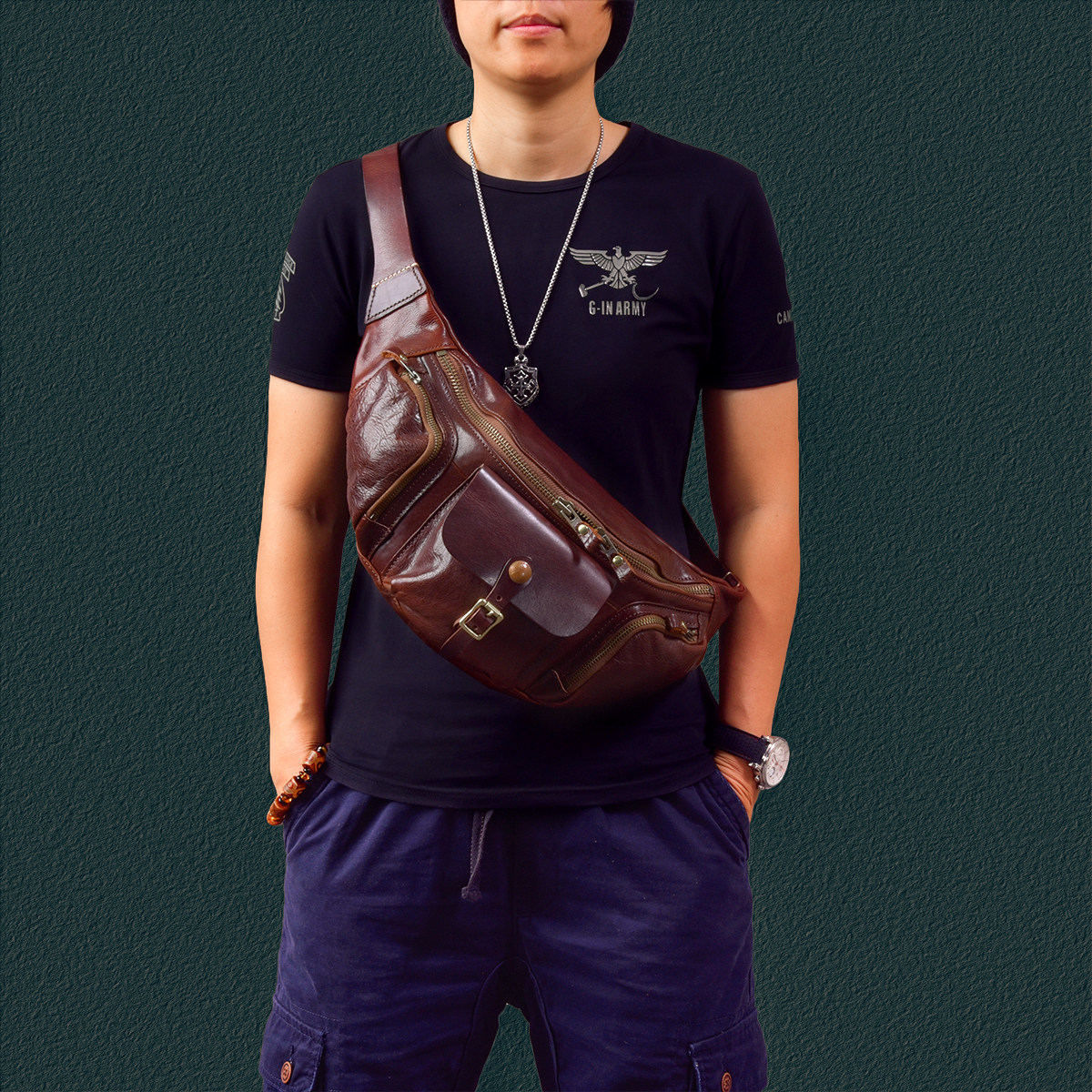 二十四街复古进口重油植鞣牛皮男士大胸包真皮重工三口袋机车包,箱包皮具/热销女包/男包,男士包袋,淘宝优惠券,粉丝福利购,淘宝优惠卷