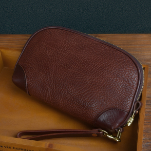 复古手拿包真皮收纳包礼物 男士 二十四街 纯铜五金厚牛皮经典