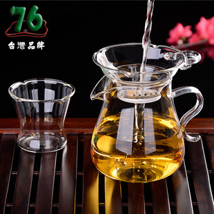 台湾76玻璃茶漏过滤网茶隔茶滤茶叶过滤漏斗公道杯套装茶海分茶器