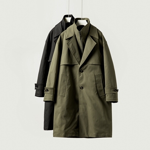 英伦风可拆卸双层领西装领中长款风衣羽绒服男 冬季90%白鸭绒大衣