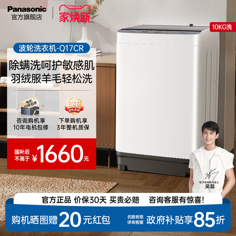 松下羽绒服洗10kg家用波轮Q17CR