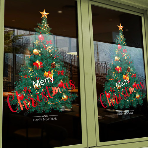 圣诞节日玻璃圣诞节玻璃装扮装饰