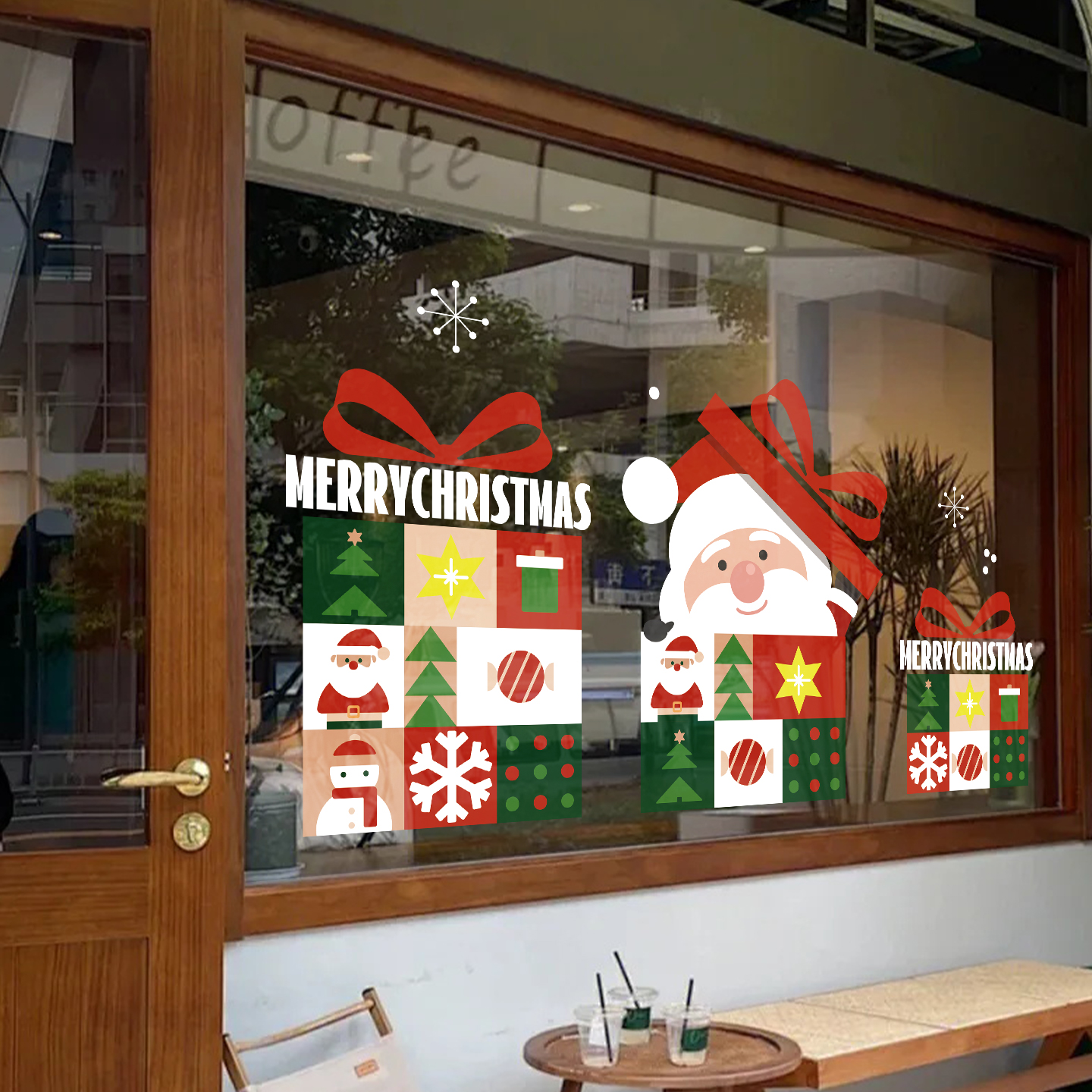 2026圣诞节装饰品静电玻璃贴装扮
