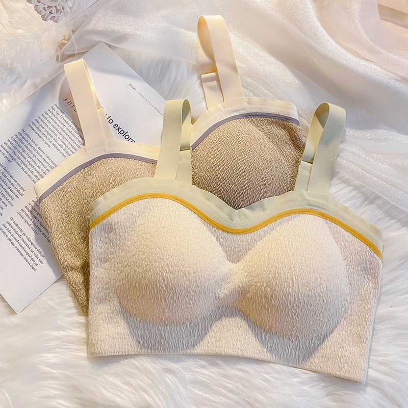 无痕薄款内衣女小胸无钢圈收副乳睡眠内穿保暖背心式文胸2021新款