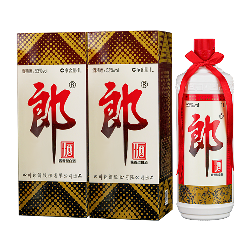 [双瓶装]郎酒 郎牌郎酒普郎53度酱香型白酒1L*2瓶装 收藏宴请