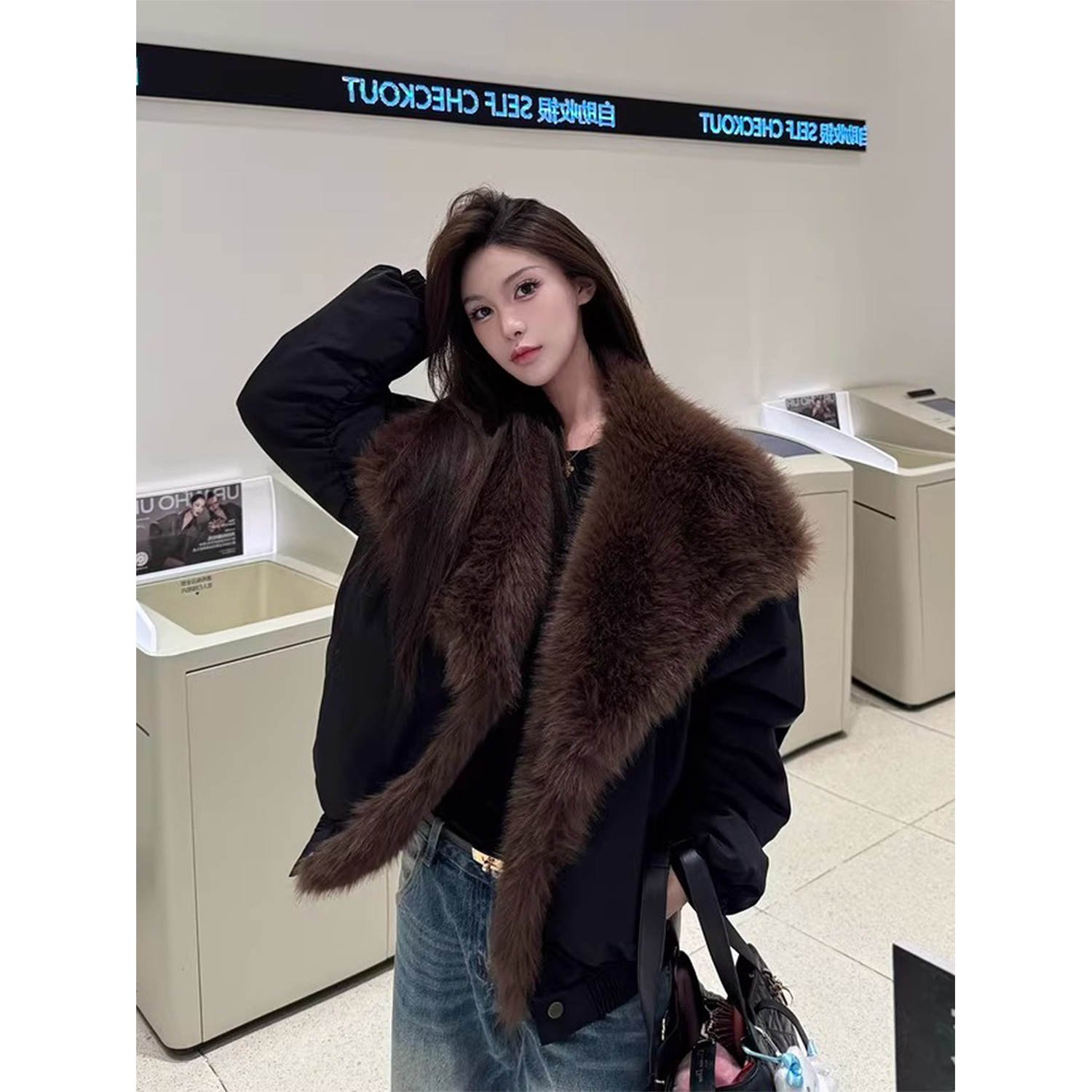 小红书博主推荐！韩系大毛领外套