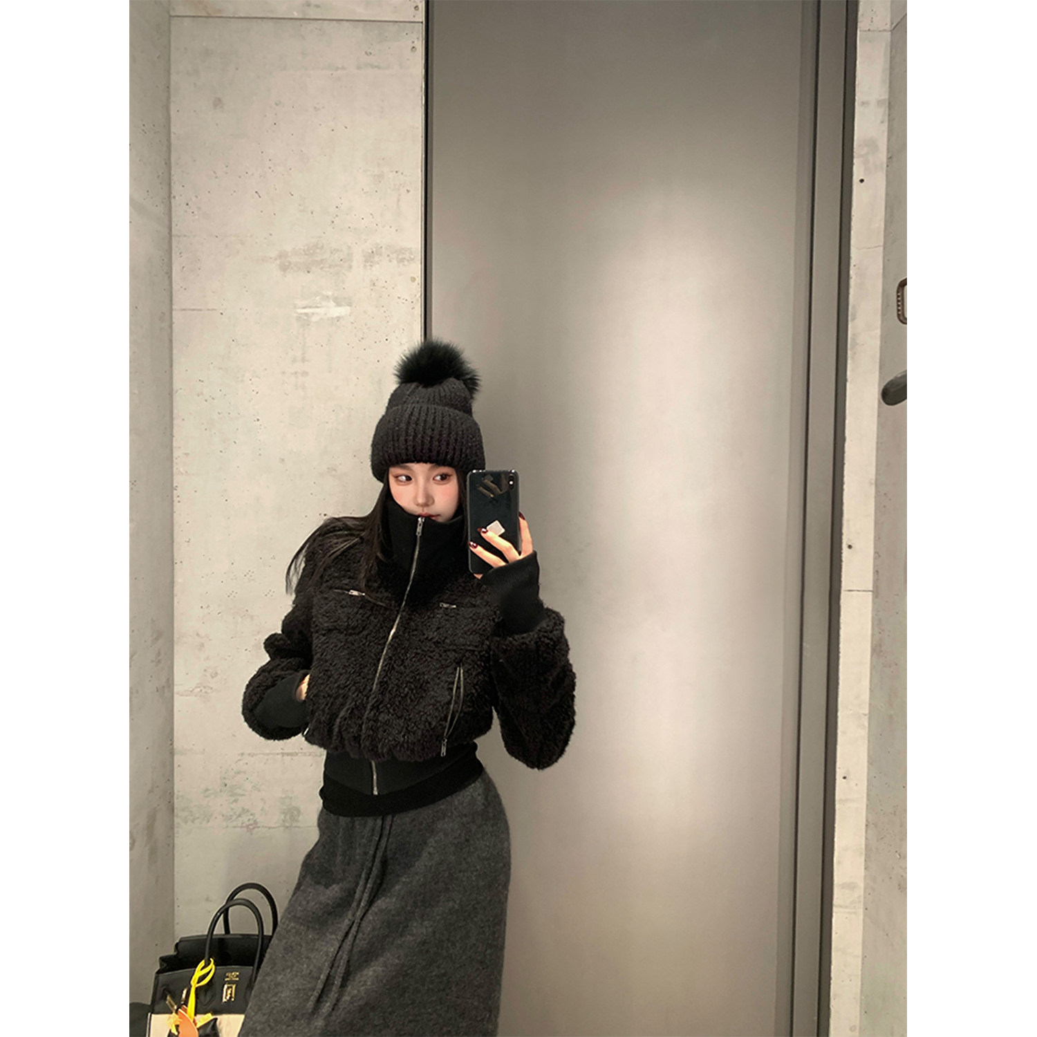 2025新款羊羔毛绒立领短外套女冬高级感加厚保暖韩系毛毛夹克上衣,女装/女士精品,皮草,淘宝优惠券,粉丝福利购,淘宝优惠卷