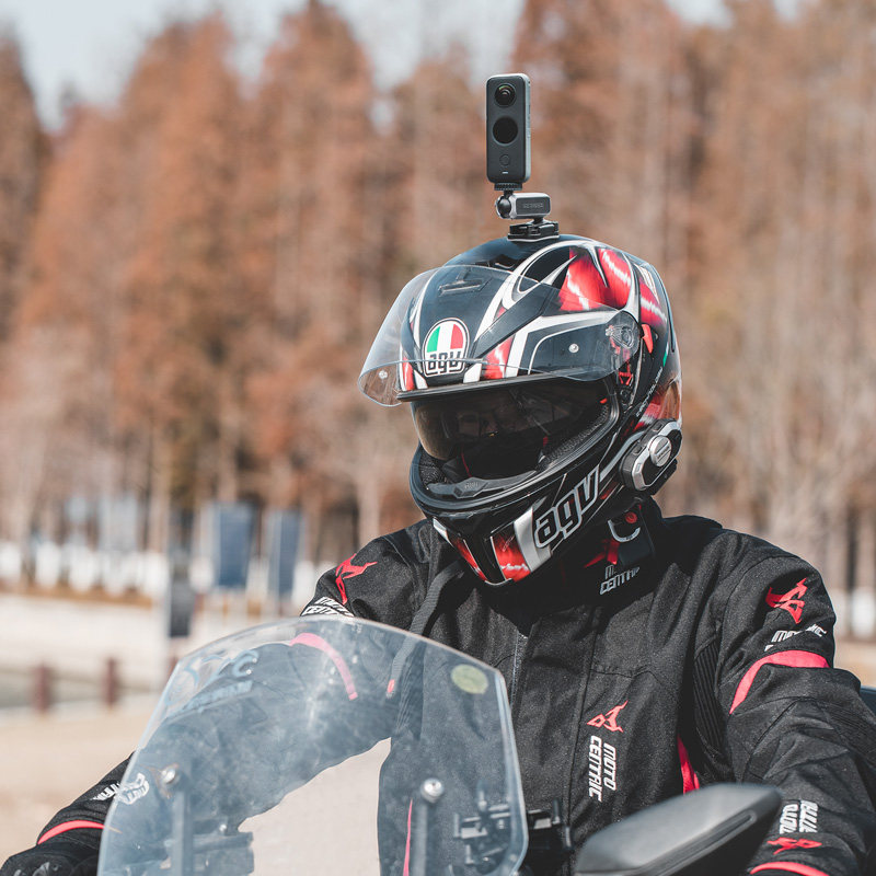 运动相机摩托车头盔支架固定骑行吸盘GoPro9全景insta360配件图片