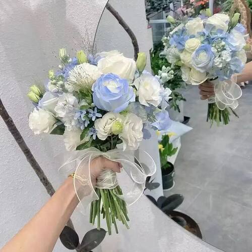 超仙~~领证仿真花婚礼手捧花新娘手捧结婚出片拍照道具韩式手捧花