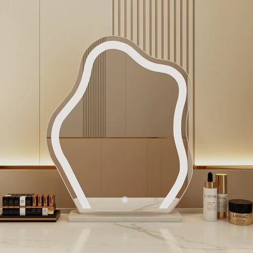 云朵化妆镜台式led带灯智能