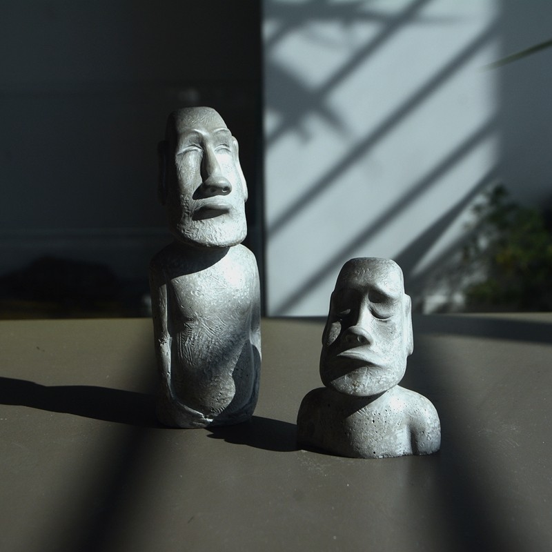 原创水泥摩艾鱼虾躲避屋复活节半身石像鱼缸下沉草缸装饰可爱造景,家居饰品,装饰摆件,淘宝优惠券,粉丝福利购,淘宝优惠卷