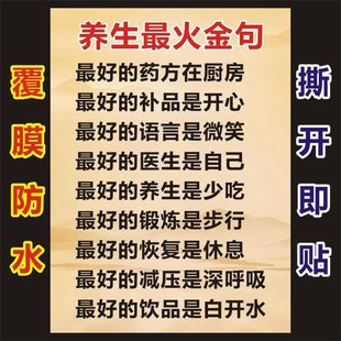 中医养生语录养生金句养生就是养健康参照图海报墙贴不干胶贴纸