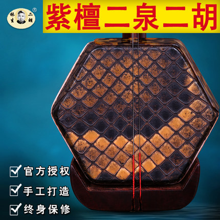 陆林生五星紫檀二泉二胡苏州民族乐器学习演奏送全套配件