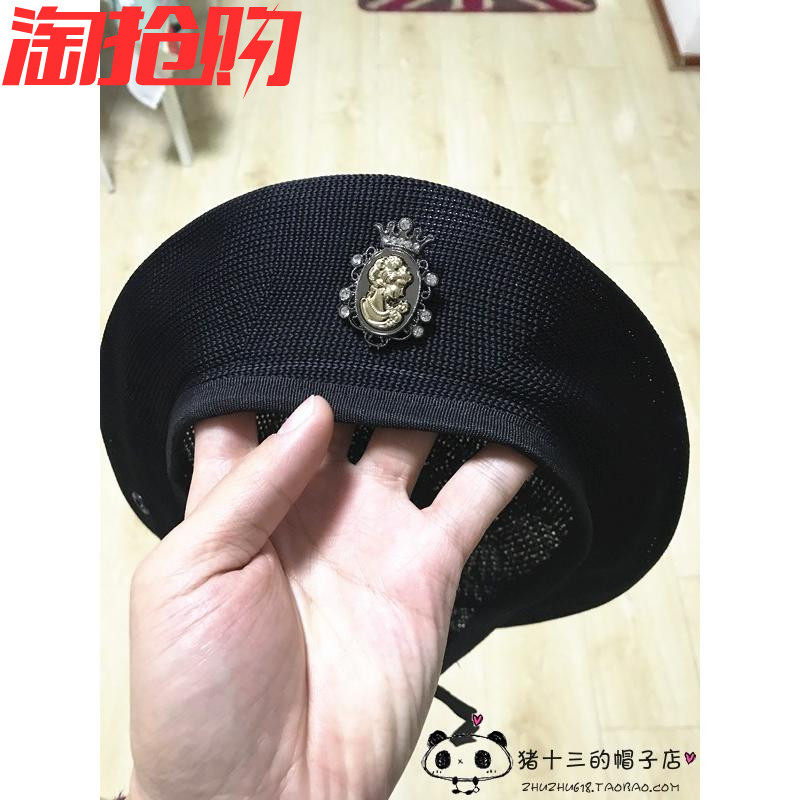 太阳的后裔同款透气帽 大小徽章帽 男女出游时尚逛街画家贝雷帽