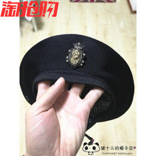 太阳的后裔同款透气帽 大小徽章帽 男女出游时尚逛街画家贝雷帽