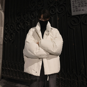 男装宽松新款加厚棉服外套冬装休闲纯色立领棉衣 A106-1-2700-p85图片