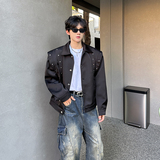 秋季新男装垫肩休闲飞行员情侣长袖夹克短款外套A106-1-8251-p88，男装夹克，电商A106-1