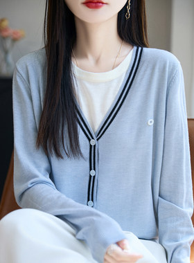 假两件薄毛衣上衣外搭女韩版外套