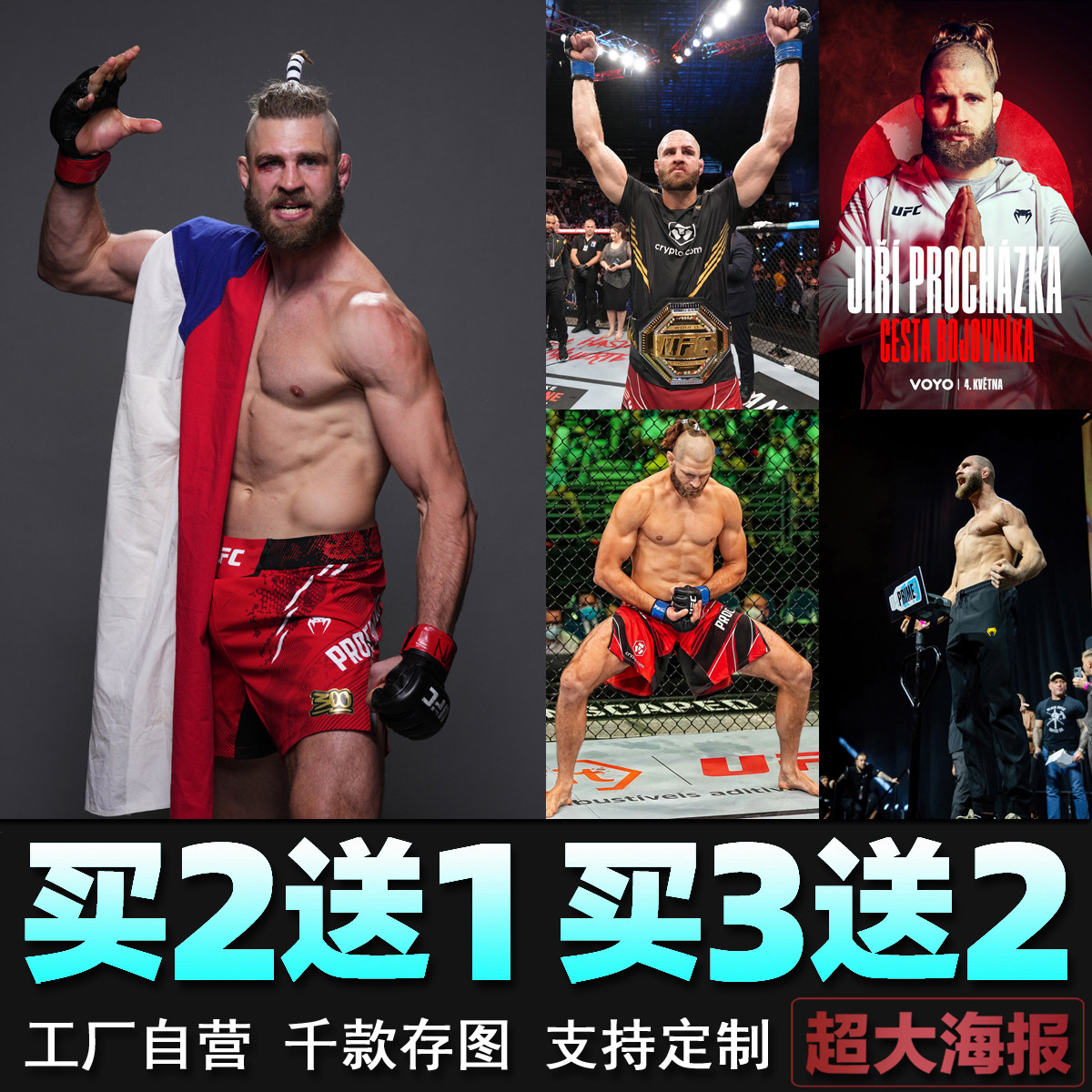怪鸟普罗哈兹卡海报ufc明星格斗搏击拳击馆mma墙贴壁纸装饰画定制