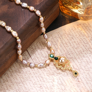 2025新款淡水彩光珍珠项链珠光宝气时尚古典百搭气质锁骨链送女友