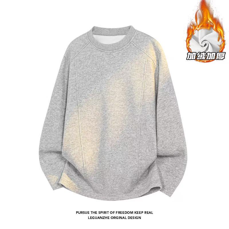 圆领加绒保暖百搭宽松卫衣打底衫