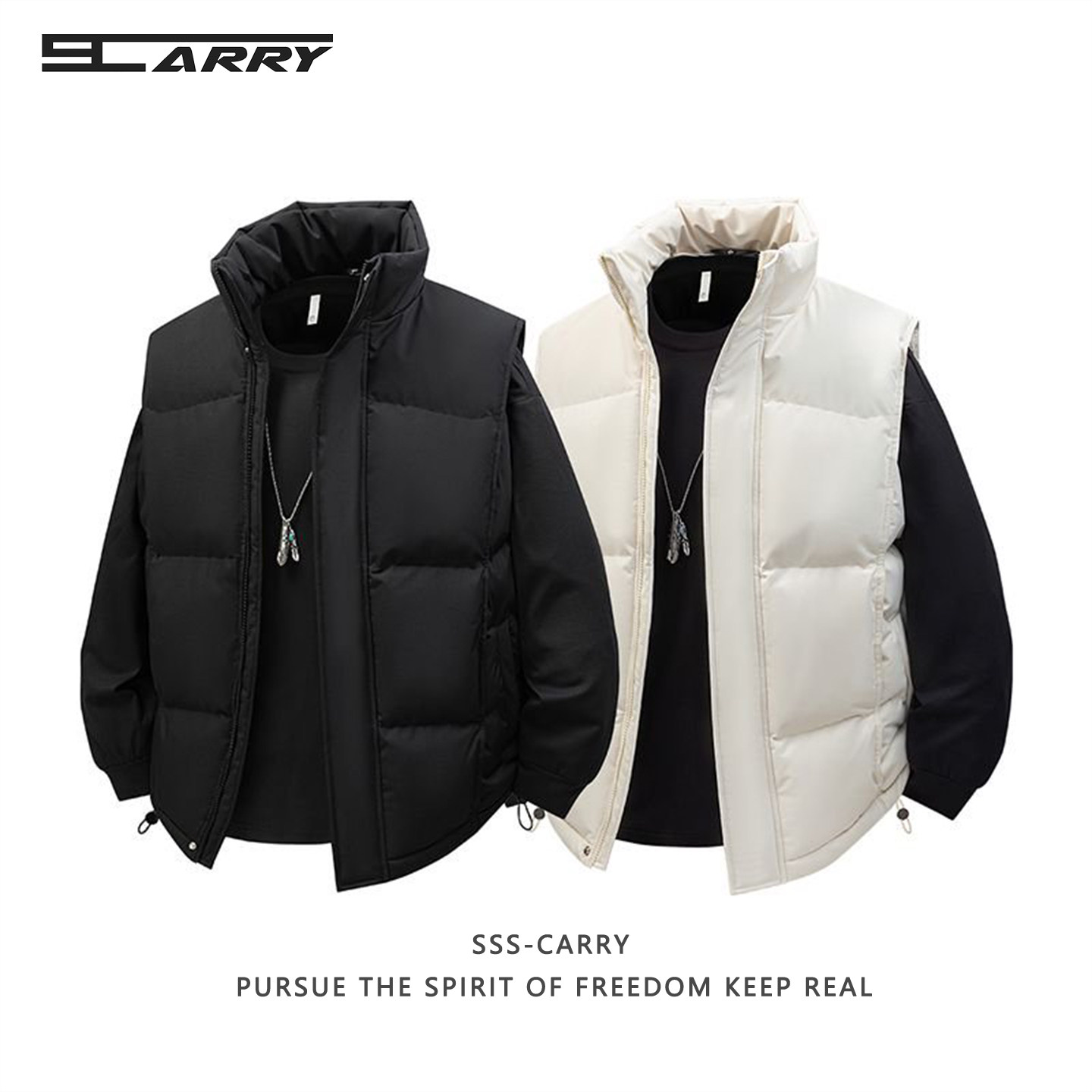 阿叔潮牌 冬季纯色棉马甲男士保暖加厚宽松休闲外穿立领坎肩外套,男装,常规马甲,淘宝优惠券,粉丝福利购,淘宝优惠卷