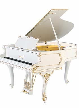 博美 GP-173 白色雕花 三角钢琴 配升降琴凳/琴披 订制款