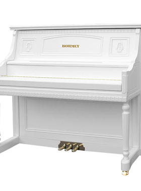 博美 M-125WY 白色哑光 立式钢琴 配升降琴凳/琴披 配防潮管
