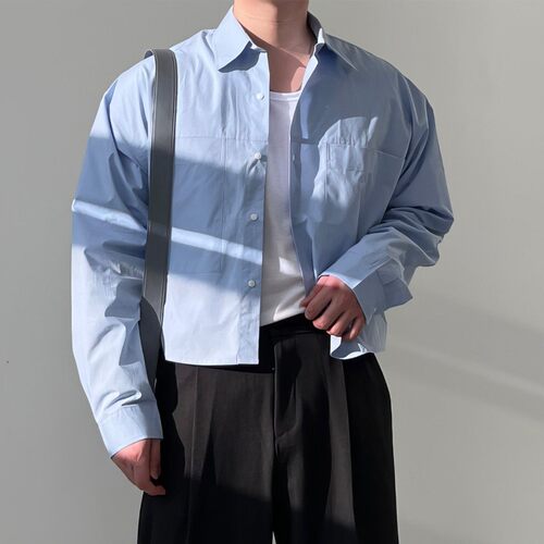 男春秋季简约显瘦衬衣外套