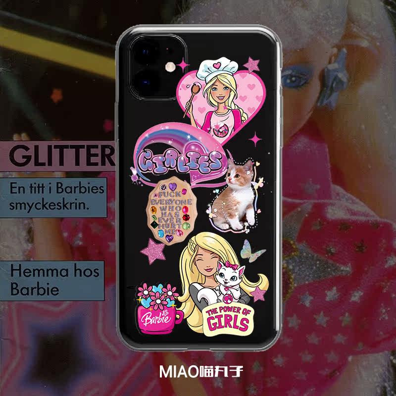 芭比barbi猫咪甜酷手机壳适用iphone15promax华为mate60pro透明使用感如何?